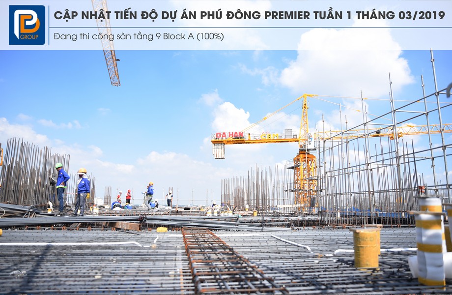 Tiến độ xây dựng dự án căn hộ Phú Đông Premier tháng 03/2019 – Liên hệ<strong> <span style="color: #ff0000;">0909.213.286</span></strong> xem thực tế dự án