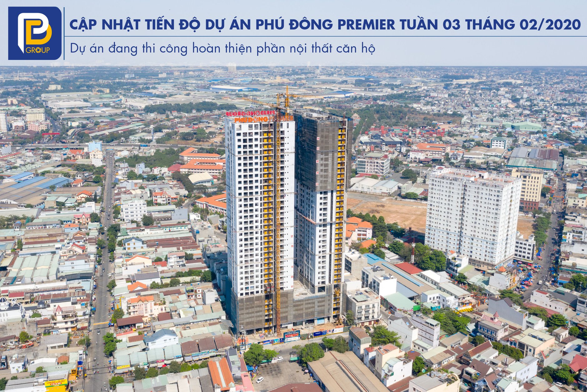 Tiến độ xây dựng căn hộ Phú Đông Premier tháng 02/2020