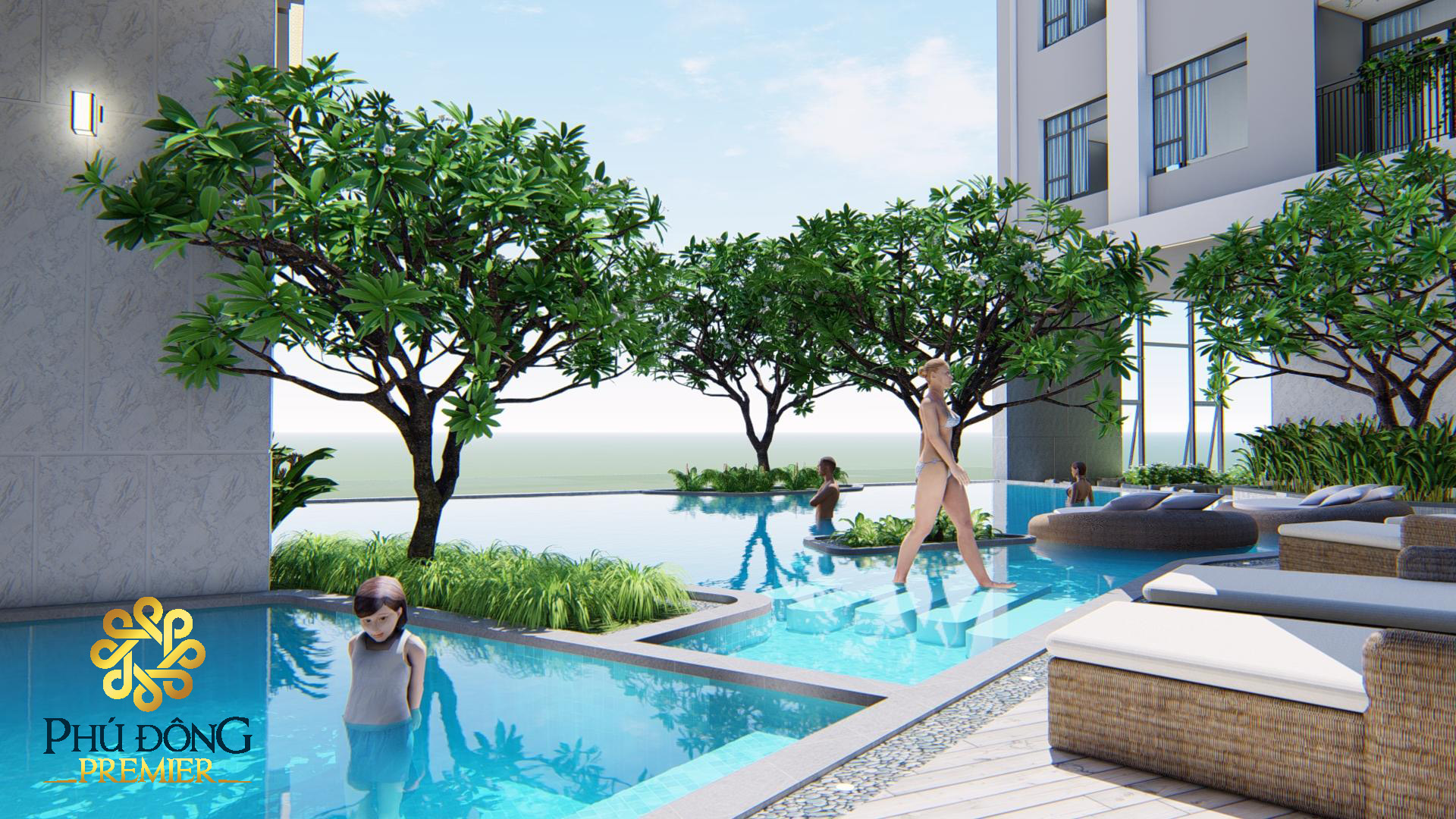 Hồ bơi nước nóng căn hộ Phú Đông Sky Garden